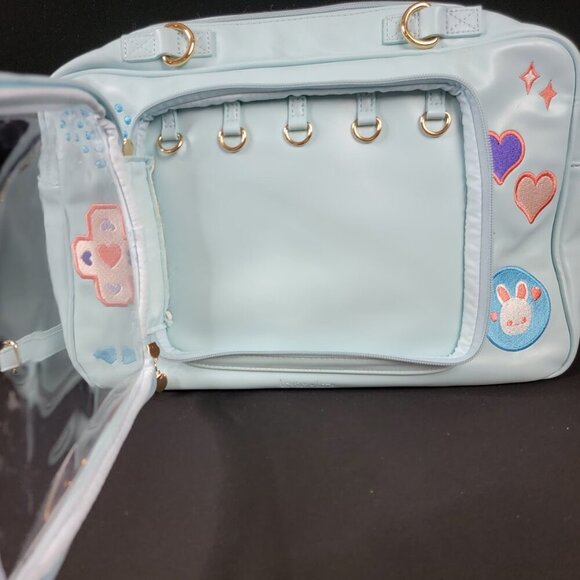 👜 Lovely Lota Ita Bag – Light Blue Backpack with Window – Kawaii Anime Style - Picture 7 of 14